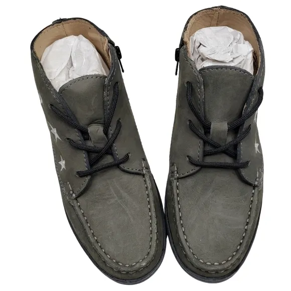Marc Joseph | NIB Houston Bootie Grey Nobuck Leather Lace Up Boots Boy's 13