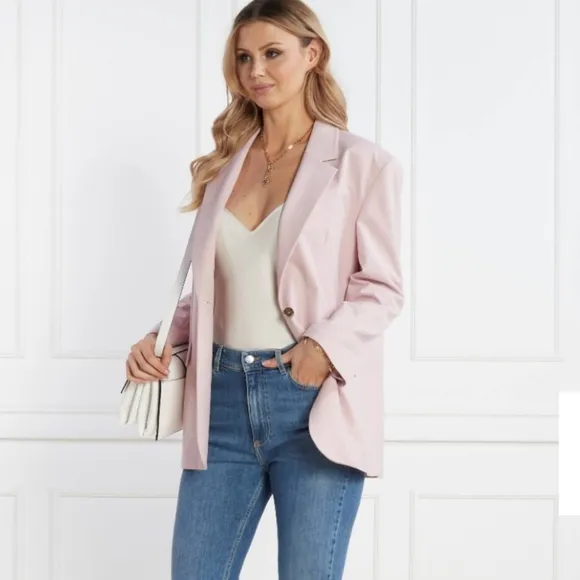 Marella Derby Blazer Jacket Pink Size 12 $545