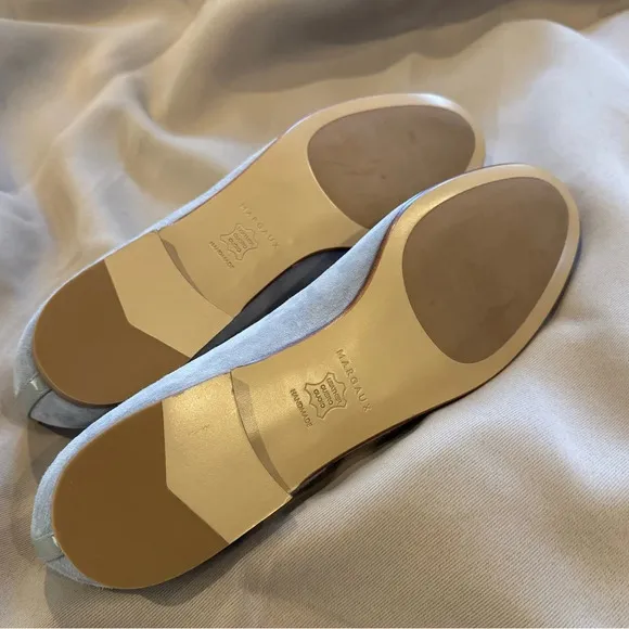 Margaux Womens Classic Round Toe Ballet Flats Suede Stone Gray 42 N 11 Narrow