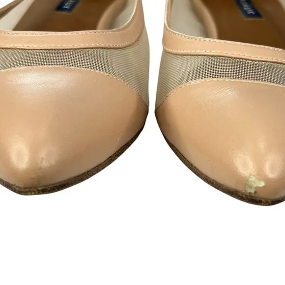 Margaux Women’s The Pointe Napa Nude Mesh Ballet Flats Size 38.5 US 8.5