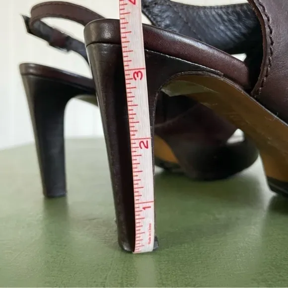 Marni Crossover Peep Toe Heel Sandals/Heels in Dark Brown Leather *Italy*