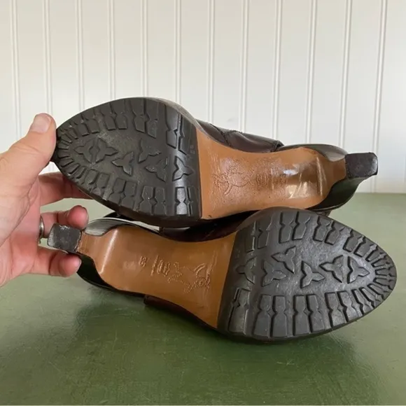 Marni Crossover Peep Toe Heel Sandals/Heels in Dark Brown Leather *Italy*