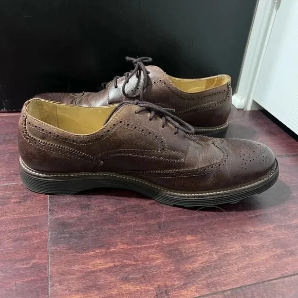 Martin Dingman Mens Shoes Sz 11M Oxford Brown Leather Wing Tip Worn 1X Like NEW!