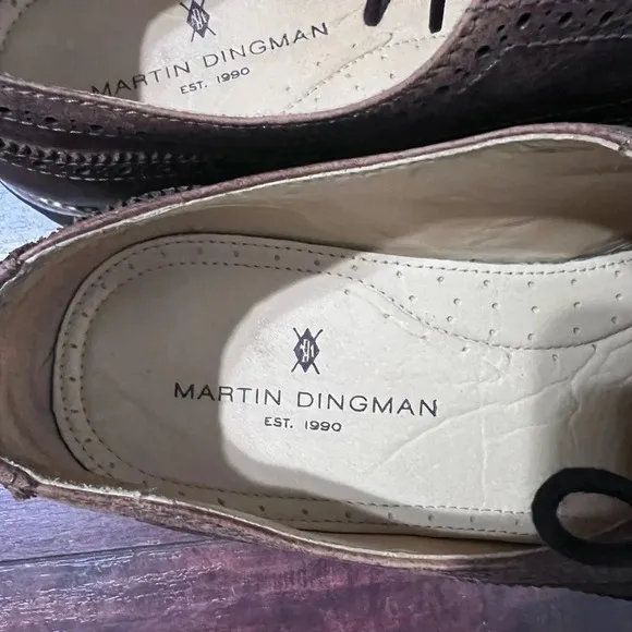 Martin Dingman Mens Shoes Sz 11M Oxford Brown Leather Wing Tip Worn 1X Like NEW!