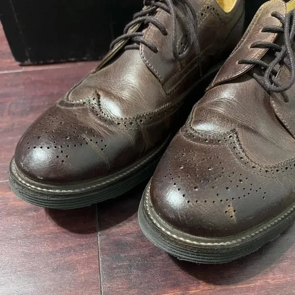 Martin Dingman Mens Shoes Sz 11M Oxford Brown Leather Wing Tip Worn 1X Like NEW!