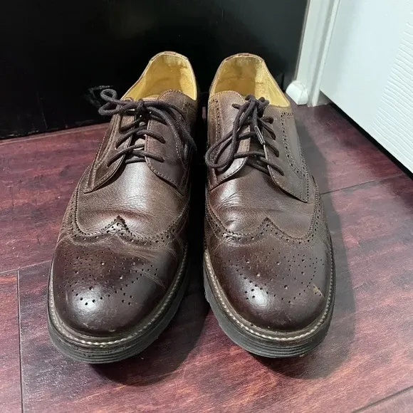 Martin Dingman Mens Shoes Sz 11M Oxford Brown Leather Wing Tip Worn 1X Like NEW!