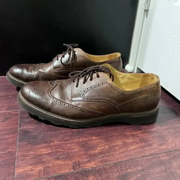 Martin Dingman Mens Shoes Sz 11M Oxford Brown Leather Wing Tip Worn 1X Like NEW!