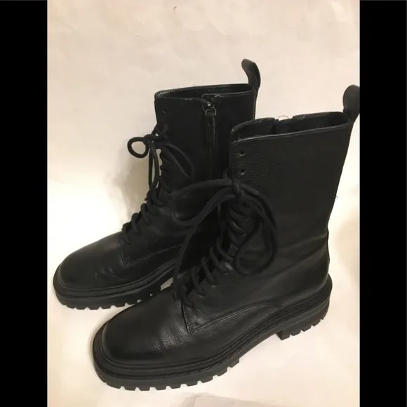 MASSIMO DUTTI  Lace-up Leather Ankle Boots