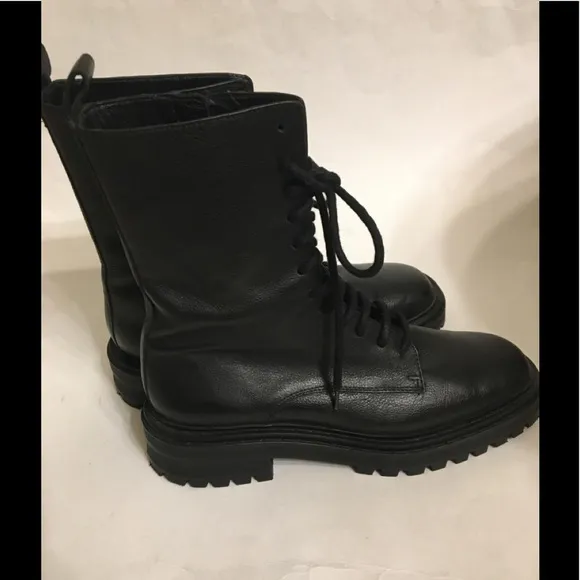 MASSIMO DUTTI  Lace-up Leather Ankle Boots