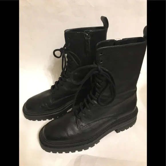 MASSIMO DUTTI  Lace-up Leather Ankle Boots