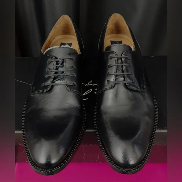 Massimo Matteo Black  4-Eye Blucher Classic 24 Man’s Oxford      7.5M        NIB
