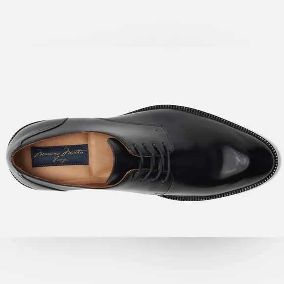 Massimo Matteo Black  4-Eye Blucher Classic 24 Man’s Oxford      7.5M        NIB