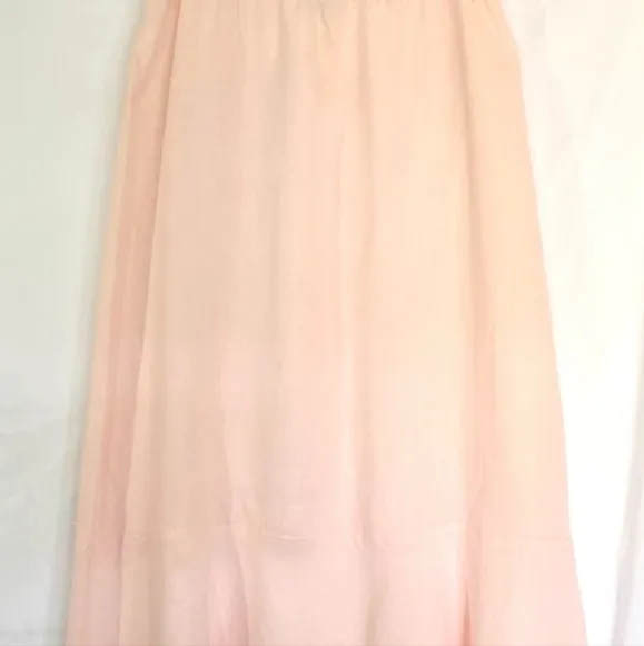 Matchpoint Womens 100% Linen Light Pink Tunic Top Skirt Set Large
