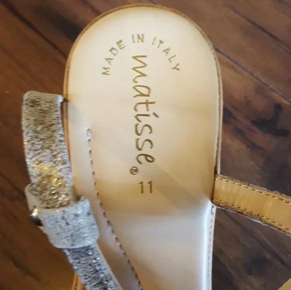 Matisse Jazz Gold Ankle Strap Wedges