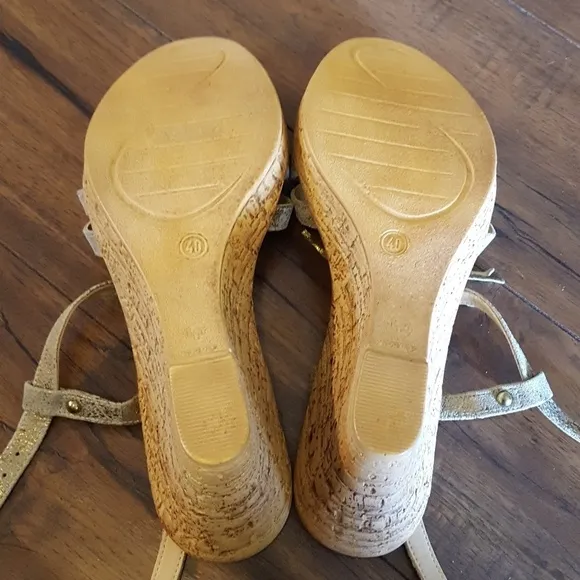 Matisse Jazz Gold Ankle Strap Wedges