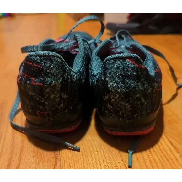 Men 10/ Women's 11.5 - Under Armour Spike Low‎  Blue Black Pink/Salmon