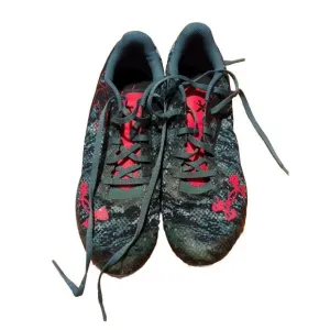 Men 10/ Women's 11.5 - Under Armour Spike Low‎  Blue Black Pink/Salmon