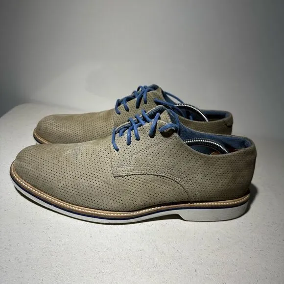 Men’s 1901 US 10 Made in Brazil Leather Suede Derby Oxford Tan Crepe Shoe