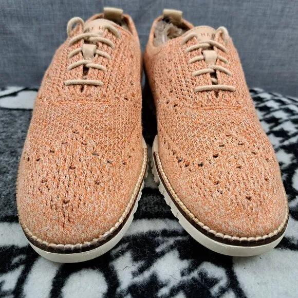 Mens 7 M Cole Haan ØriginalGrand Remastered Stitchlite Wingtip Oxford Shoes Tan