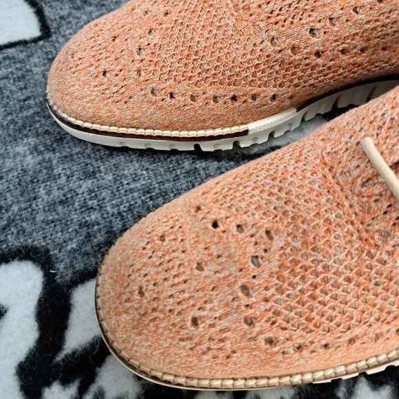 Mens 7 M Cole Haan ØriginalGrand Remastered Stitchlite Wingtip Oxford Shoes Tan