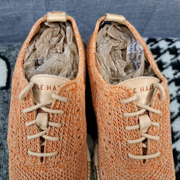Mens 7 M Cole Haan ØriginalGrand Remastered Stitchlite Wingtip Oxford Shoes Tan