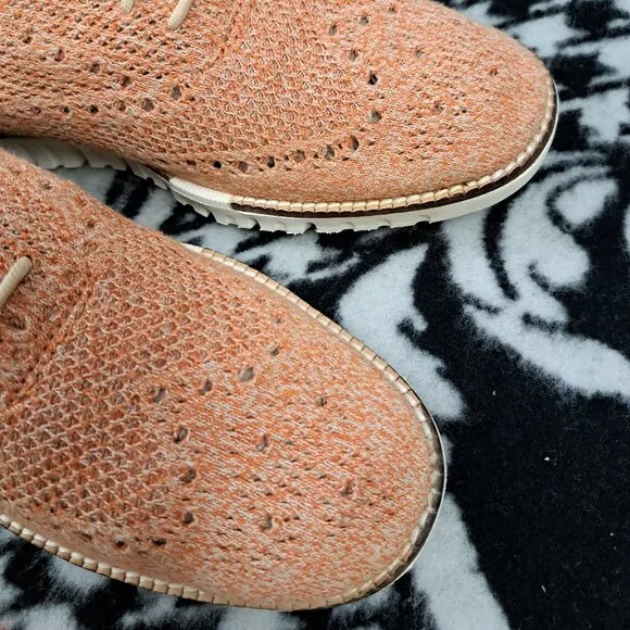 Mens 7 M Cole Haan ØriginalGrand Remastered Stitchlite Wingtip Oxford Shoes Tan