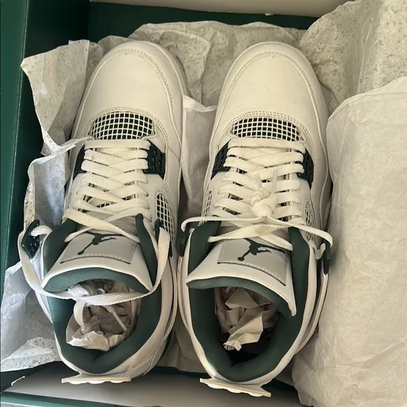Men's Air Jordan 4 Retro White/Oxidized Green-White size 9.5m