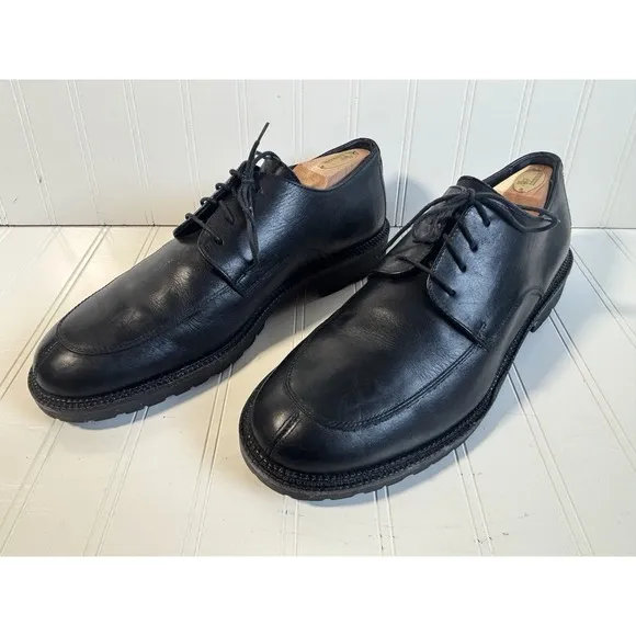 mens black J Crew split toe oxford dress shoes leather lace up derby italy 11 D