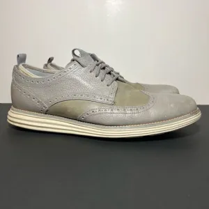 Mens COLE HAAN Original Grand OS Novelty Gray Oxford Shoes / Size 10 Medium