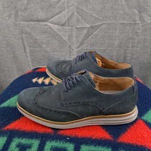 Mens Cole Haan Original Grand Oxford Shoes Sz 10.5W Nubuck Blueish Gray