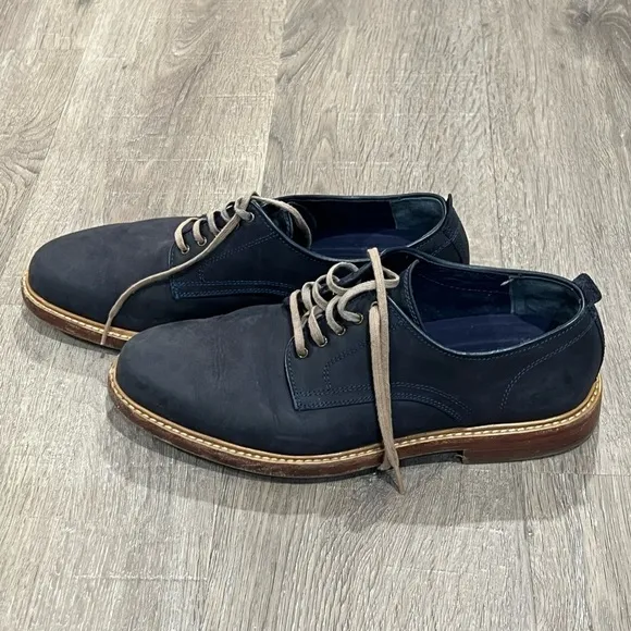 Men’s Cole Haan Size 9.5 Navy Suede Leather Nubuck Oxford Derby Classic Shoe