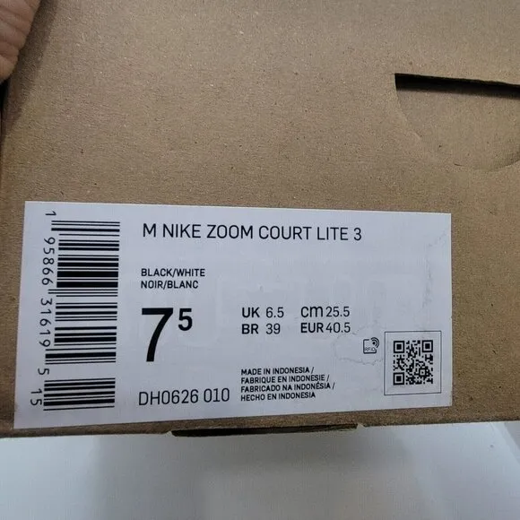 🤩Mens Comfy Shoes Nike Court Zoom Lite 3 7.5 Hard Court Tennis Black DH0626-010