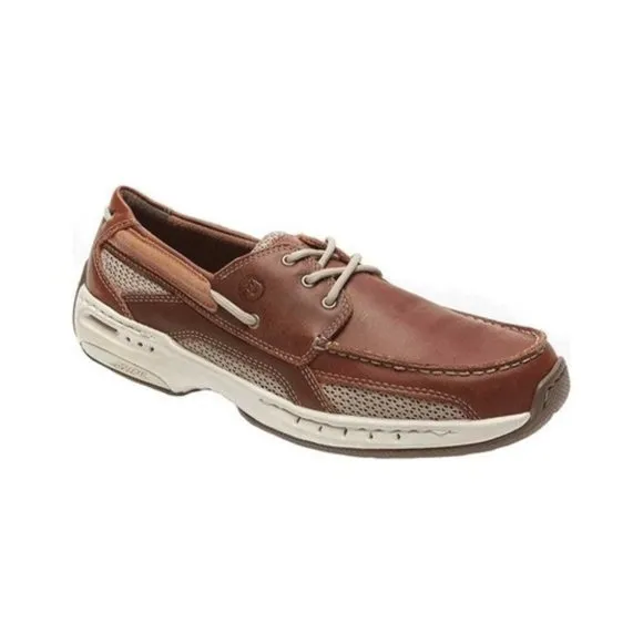 Men's Dunham Captain Mesh Brown Boat Shoe 9 1/2D