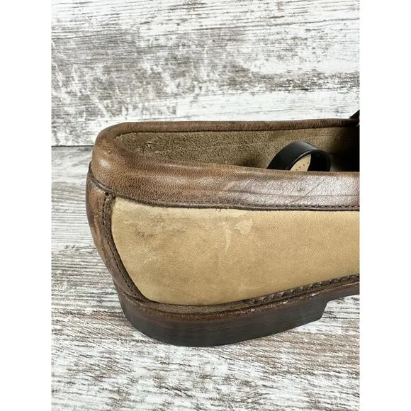 Men's G.H. Bass &amp; Co. Brown Leather Two-Tone Penny Loafers Sz 12D