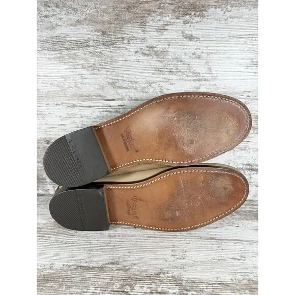 Men's G.H. Bass &amp; Co. Brown Leather Two-Tone Penny Loafers Sz 12D