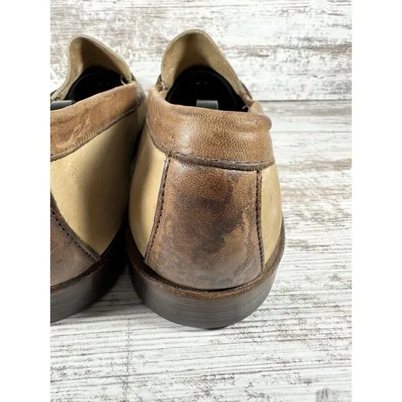 Men's G.H. Bass &amp; Co. Brown Leather Two-Tone Penny Loafers Sz 12D