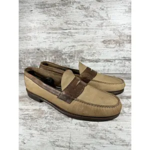Men's G.H. Bass &amp; Co. Brown Leather Two-Tone Penny Loafers Sz 12D