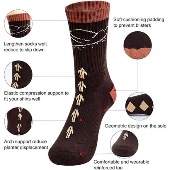 Men's Hiking Socks Moisture Wicking Cushion Crew Socks 4 Pack