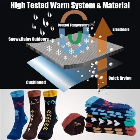 Men's Hiking Socks Moisture Wicking Cushion Crew Socks 4 Pack