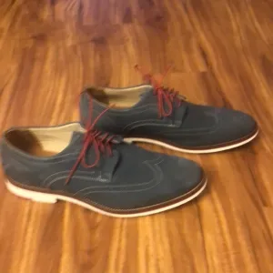 Mens J&amp;M Blue soft leather wingtips
