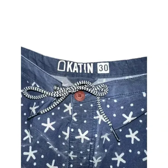 Men's Katin Swim Trunks, Size 30, Navy/Red American beach boat new surf