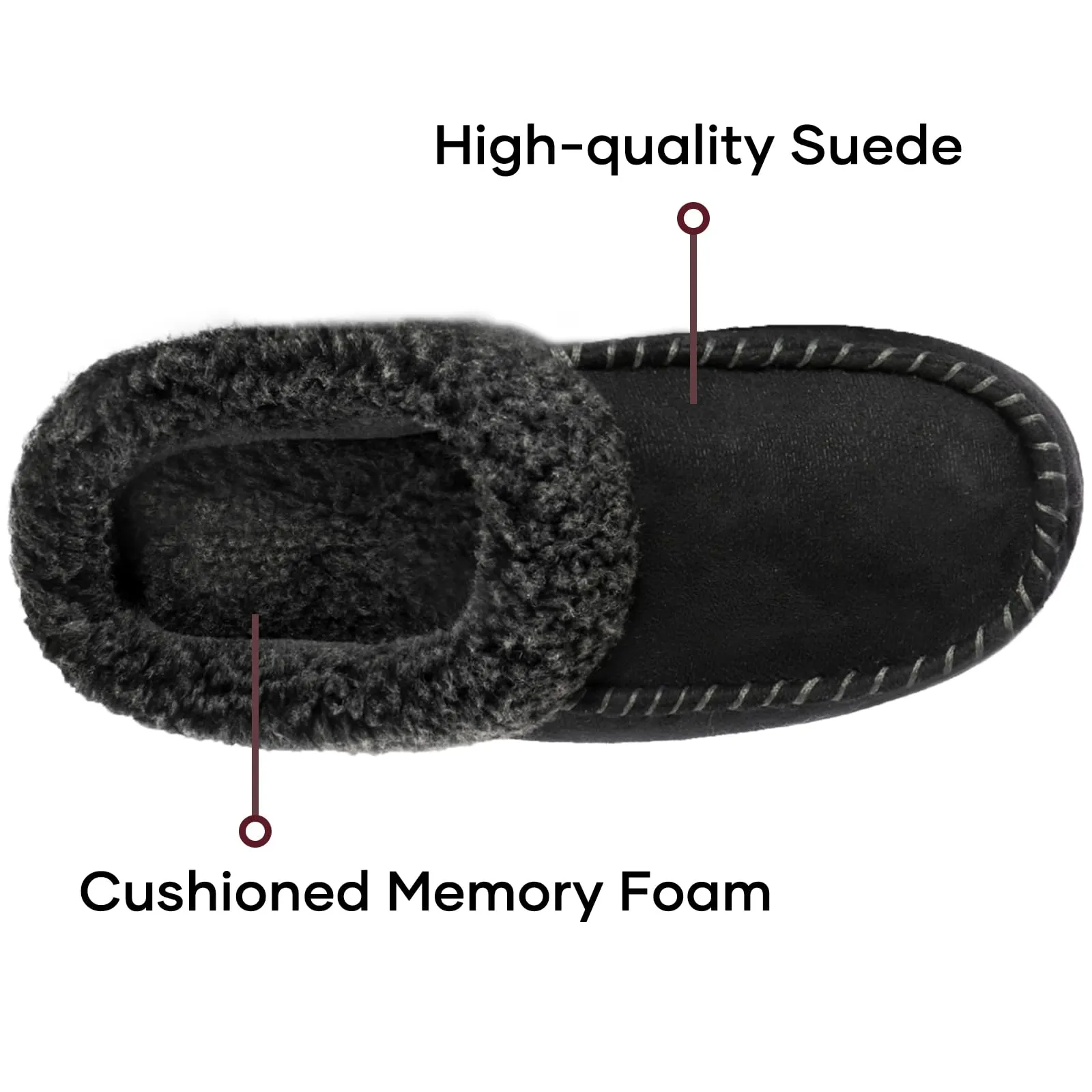 Men's Micro-suede Indoor/Outdoor Moccasins with EVA Foam Soles