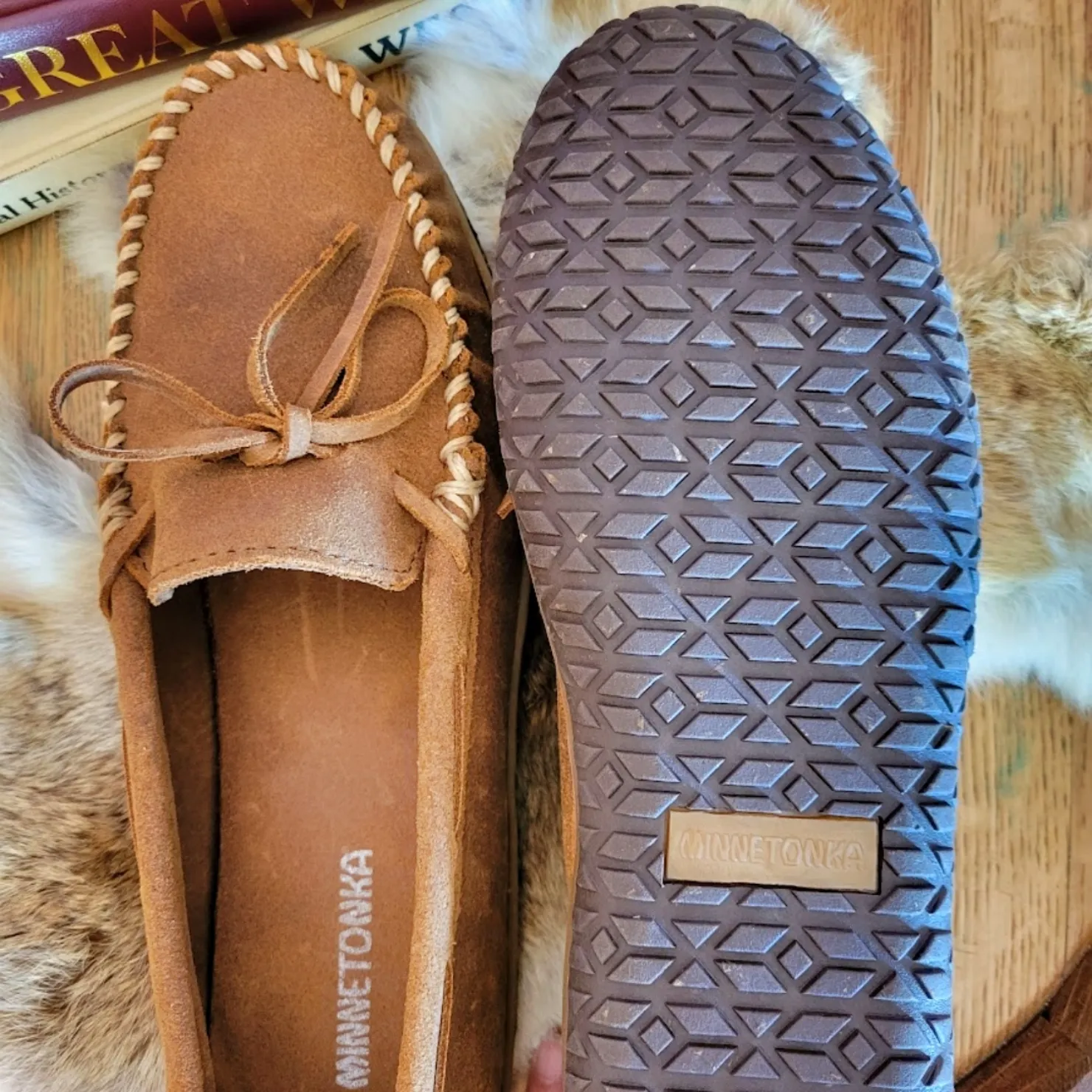 Men's Moccasins the "Tie Tread" by Minnetonka 793A