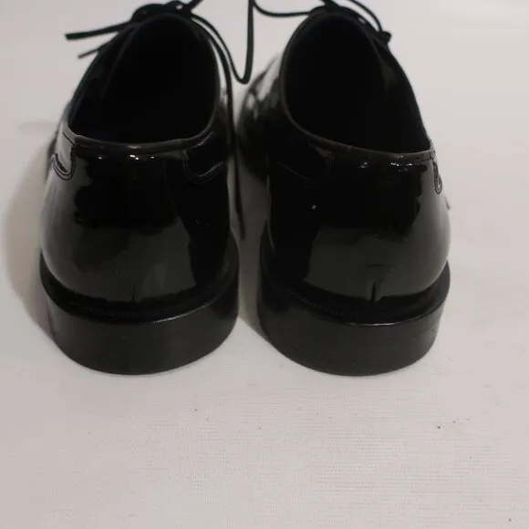 Mens Salvatore Ferragamo Black Patent Leather Tie Up Oxford Dress Shoes 7.5 EE