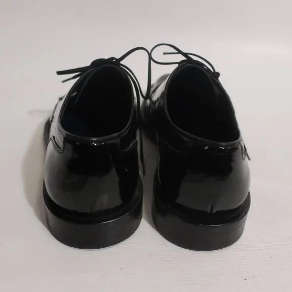 Mens Salvatore Ferragamo Black Patent Leather Tie Up Oxford Dress Shoes 7.5 EE