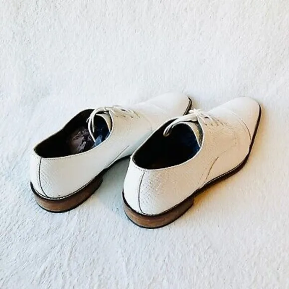 Men's Stacy Adams Rizzo Oxford  Shoes White (25086 100) Size 9