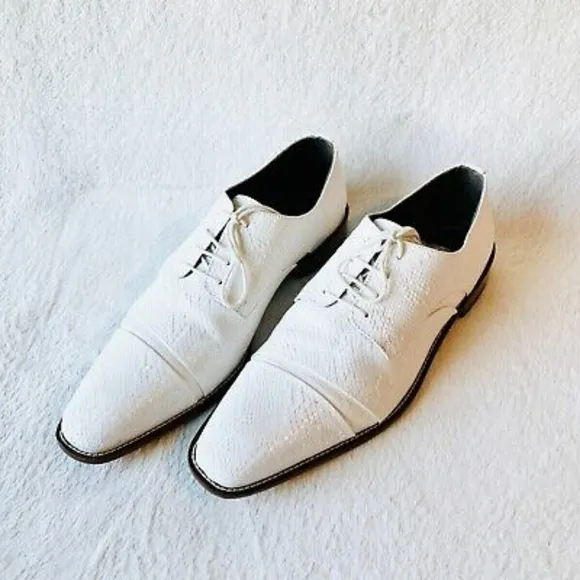 Men's Stacy Adams Rizzo Oxford  Shoes White (25086 100) Size 9