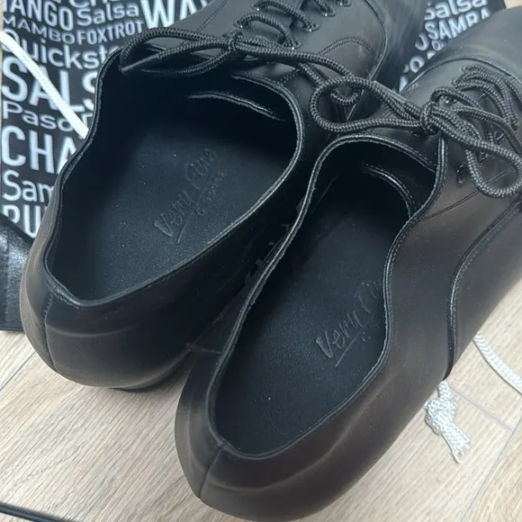 Men's Very Fine Black Ballroom Dance Shoes with Bag Size 11