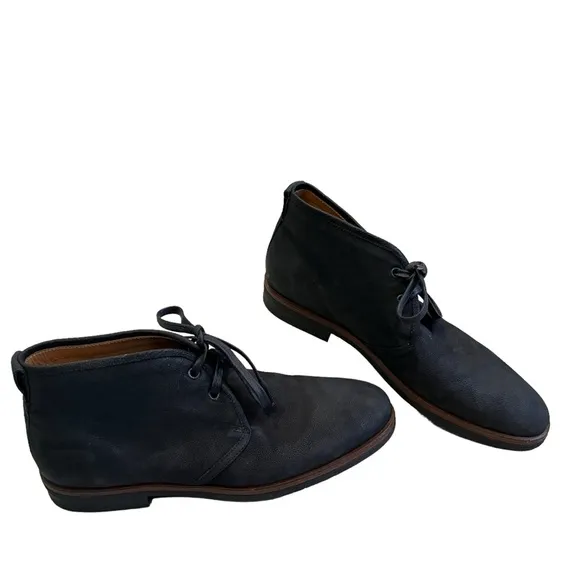 Men’s Vince Black Nubuck Leather Lace Up Chukka Boots, Sz 8.5