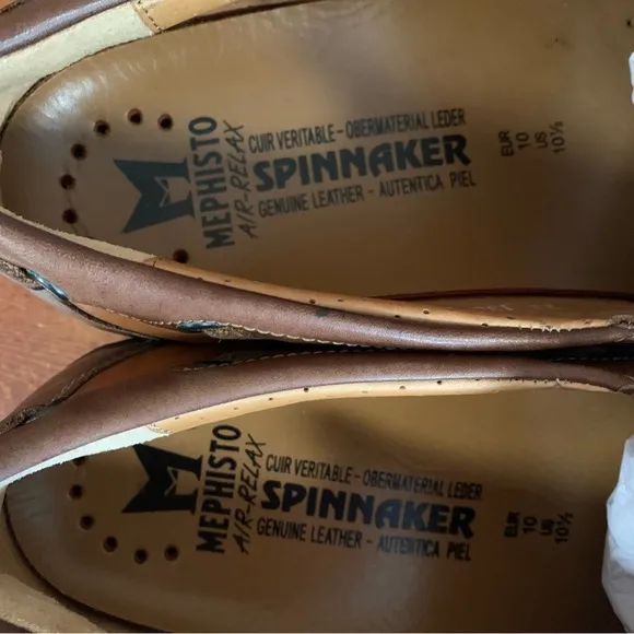 Mephisto Spinnaker Men's Two-Tone Brown Low Top Boat Shoe Size 10 1/2